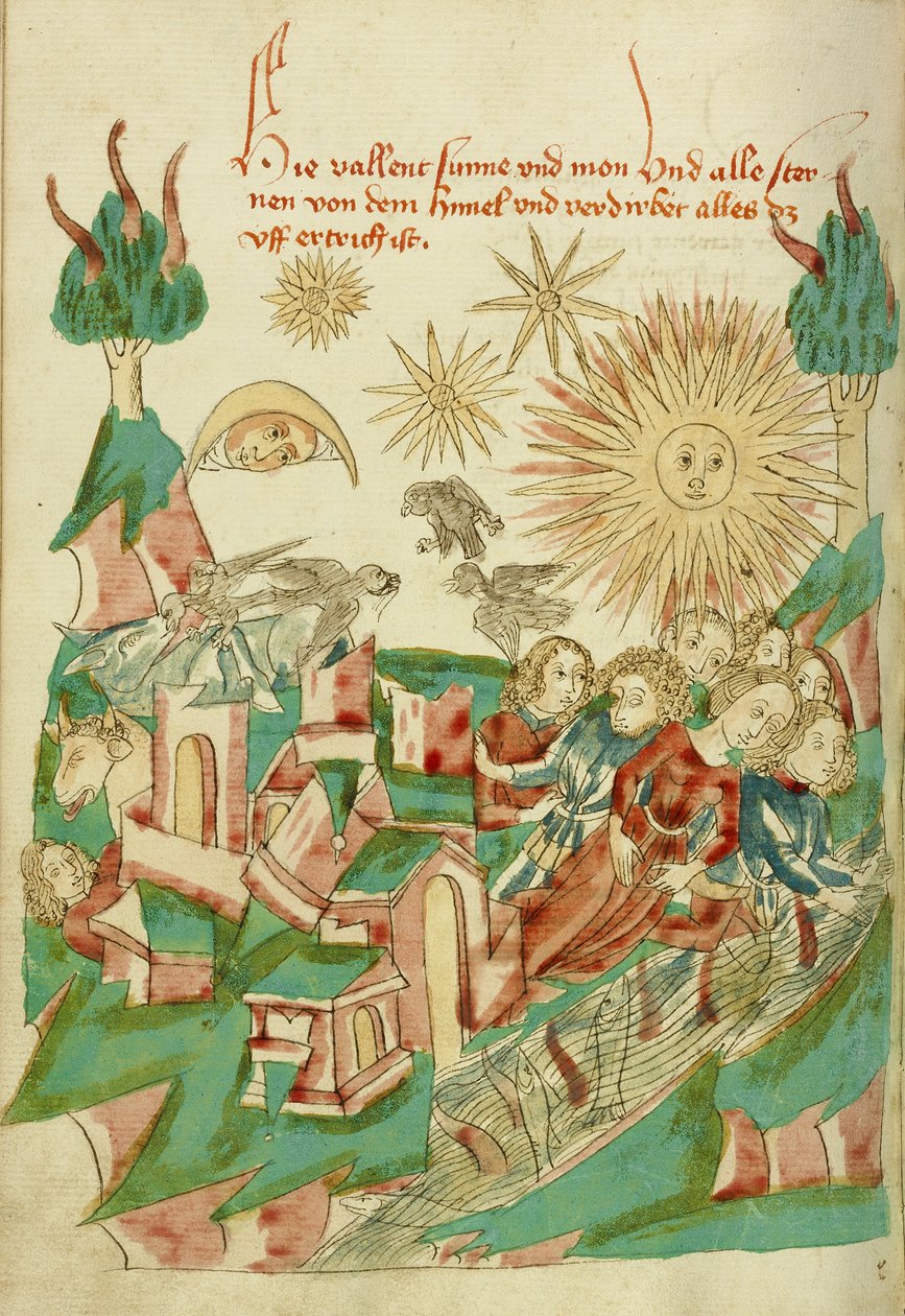 विश्व का अंत सुश्री लुडविग XV 9 फॉल। 95v, 1469 (स्याही, रंग की राख, और कागज पर तड़का) द्वारा हंस शिलिंग