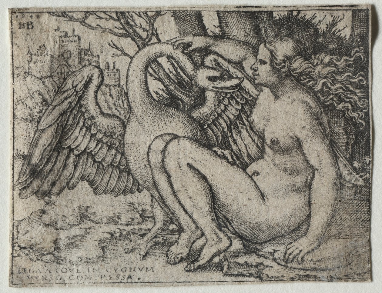 लेडा और हंस, 1548। द्वारा हंस सेबाल्ड बेहम