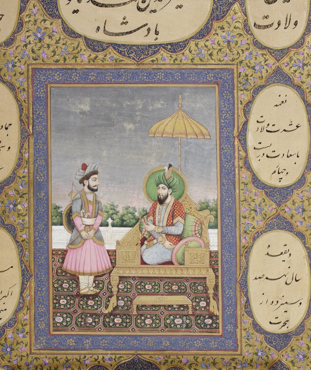 मुगल वंशीय वंशावली का एल्बम, 1855 (कागज पर अपारदर्शी wc und सोना) द्वारा हकीम अहसन उल्लाह खान