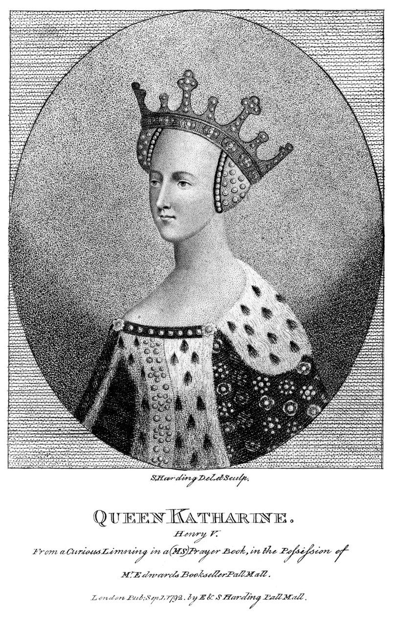 1401-1437 के वैलोइस की कैथरीन, राजा हेनरी वी, 1792 की रानी संघ। द्वारा हार्डिंग