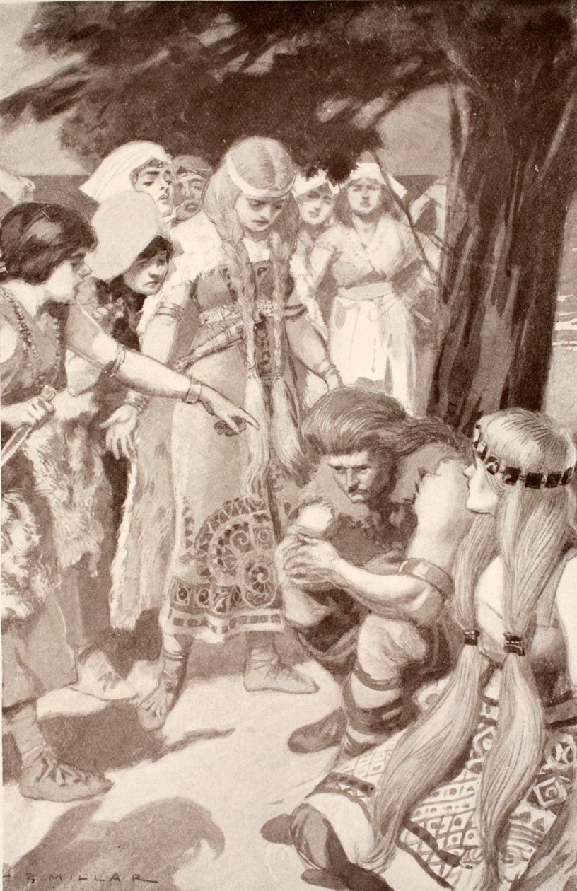 Cuchulainn एमर द्वारा फटकार, चार्ल्स सेल्वेयर द्वारा &39;सेल्टिक मिथ एंड लीजेंड&39;, 1905 द्वारा हेरोल्ड रॉबर्ट मिलर
