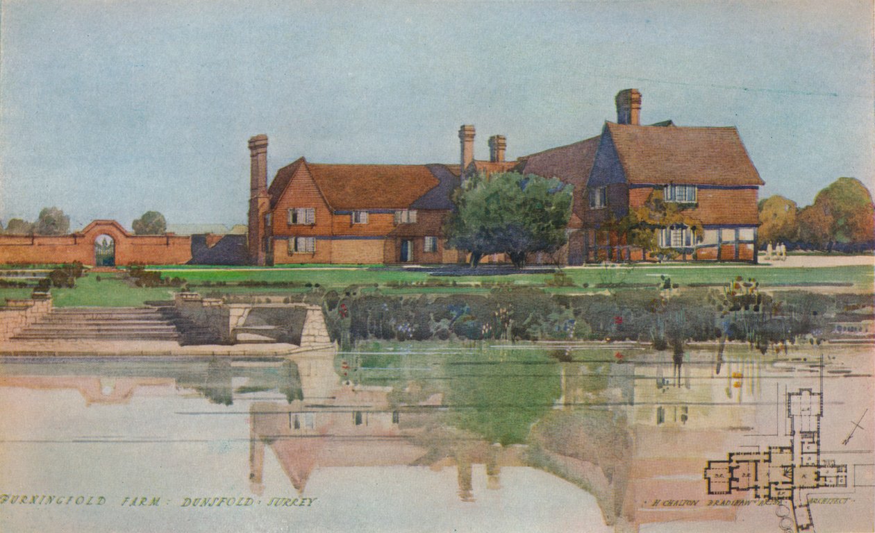 बर्नफॉल्ड फार्म, डन्सफ़ोल्ड, सरे, c1923 द्वारा हेरोल्ड चेल्टन ब्रैडशॉ