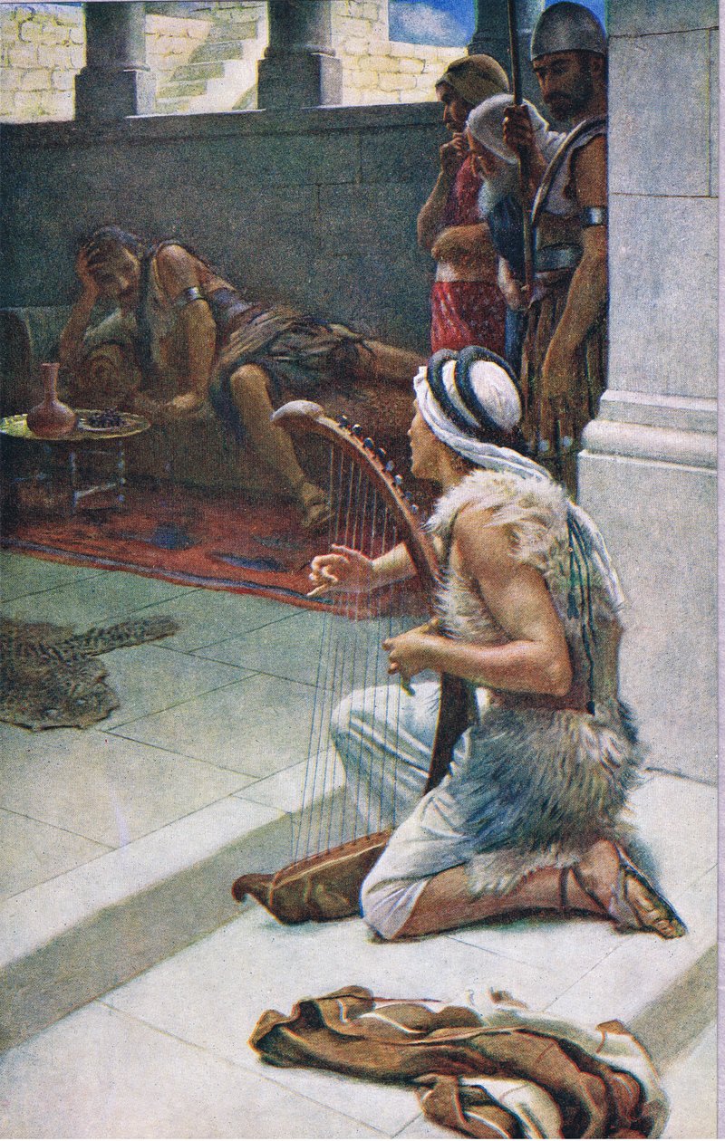 डेविड शाऊल के सामने खेल रहे थे, पिक्चर्स दैट टीच द टीच द क्राउन सीरीज़, 1920 द्वारा हेरोल्ड मैथुन