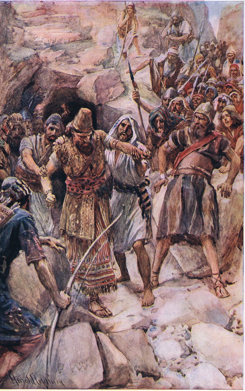 कनानी राजाओं का भाग्य, द पिक्चर द टीच द क्राउन सीरीज़, 1920 का चित्रण द्वारा हेरोल्ड मैथुन