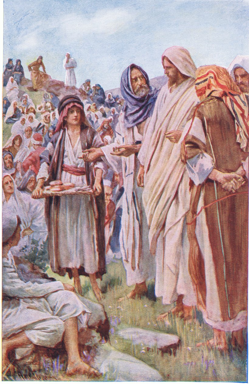 रोटियां और मछलियाँ, हेरोल्ड कोपिंग पिक्चर्स से चित्रण: द क्राउन सीरीज़, c.1920s द्वारा हेरोल्ड मैथुन