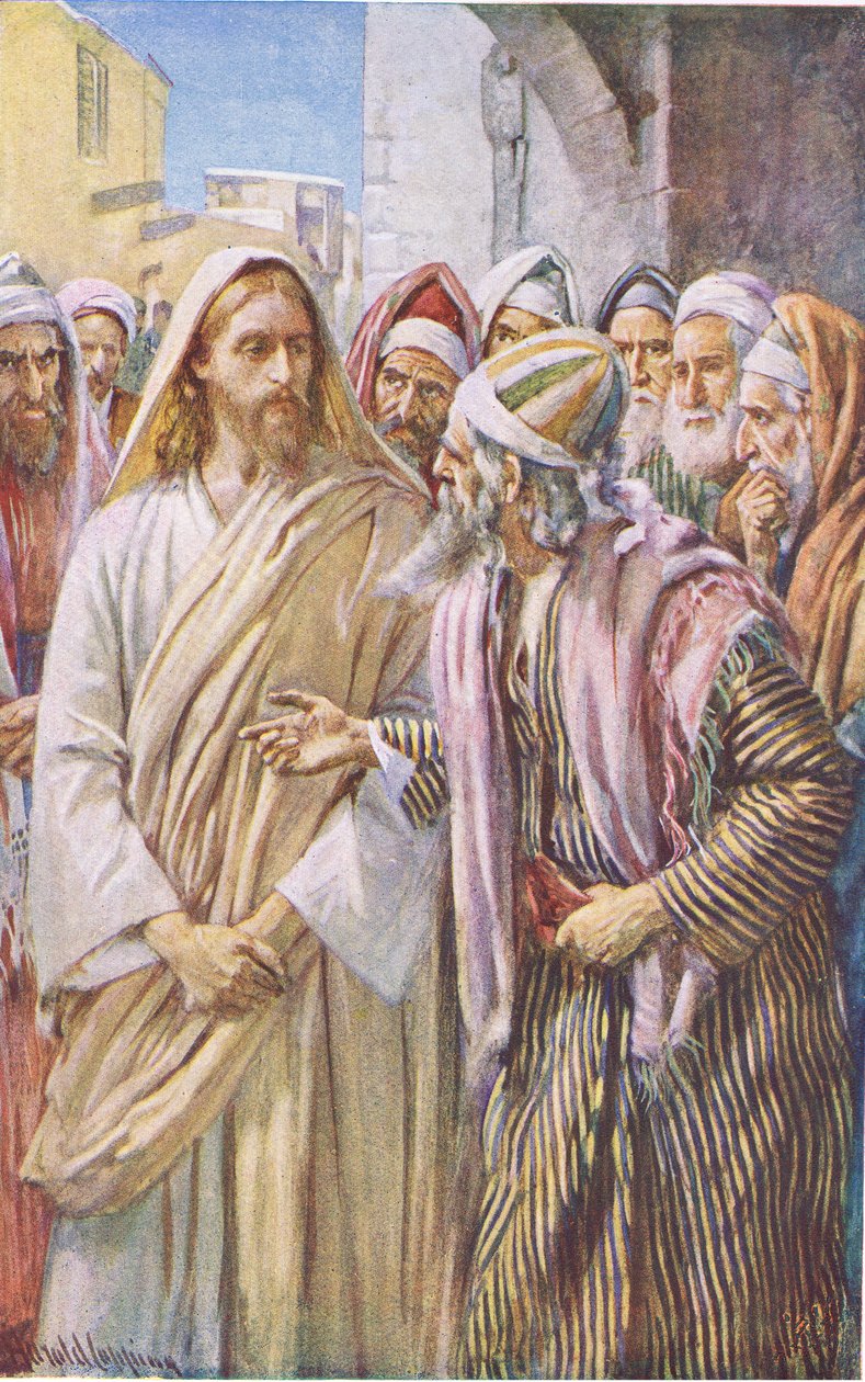 सदूकियों का प्रश्न, हेरोल्ड कोपिंग पिक्चर्स से चित्रण: द क्राउन सीरीज़, c.1920s द्वारा हेरोल्ड मैथुन