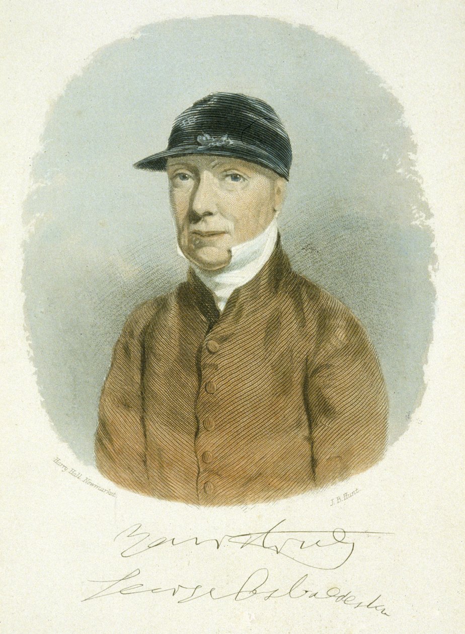 जॉर्ज ऑस्बल्डेस्टन (1787-1866) 1866, जेबी हंट (रंगीन एक्वाटिंट) द्वारा उकेरा गया द्वारा हैरी (बाद में) हॉल