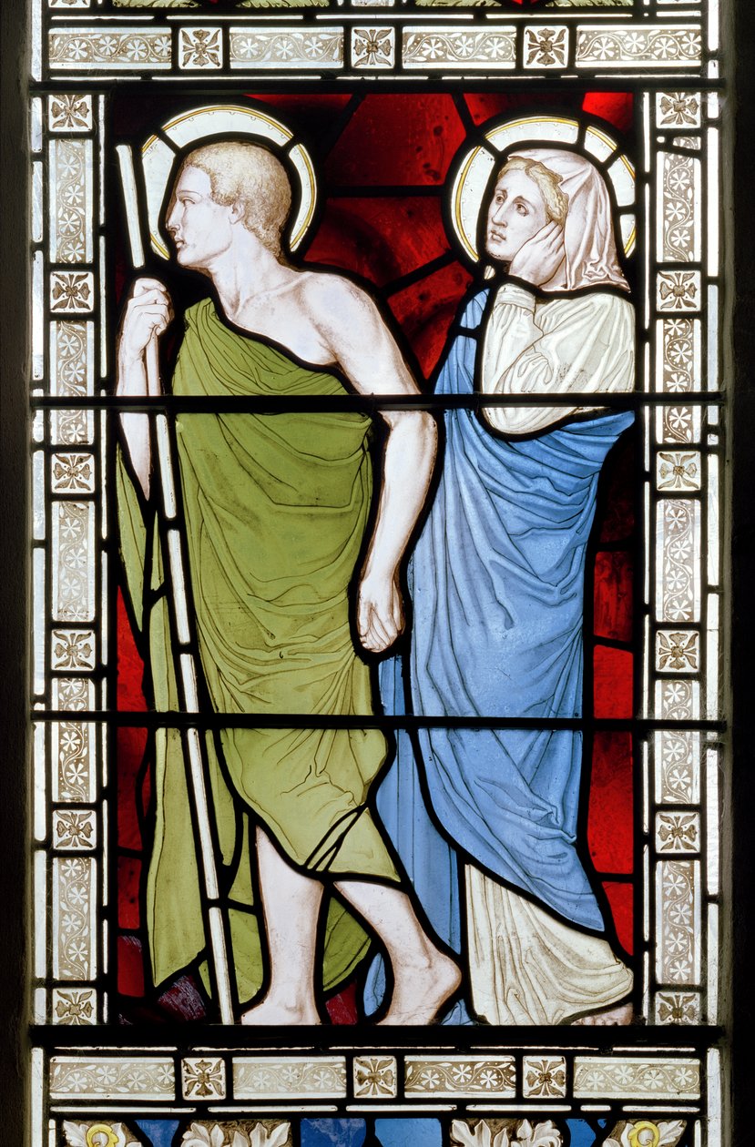 Crucifixion साइड पैनल, ईस्ट विंडो, 1872 (सना हुआ ग्लास) द्वारा हैरी एलिस वोल्ड्रिज