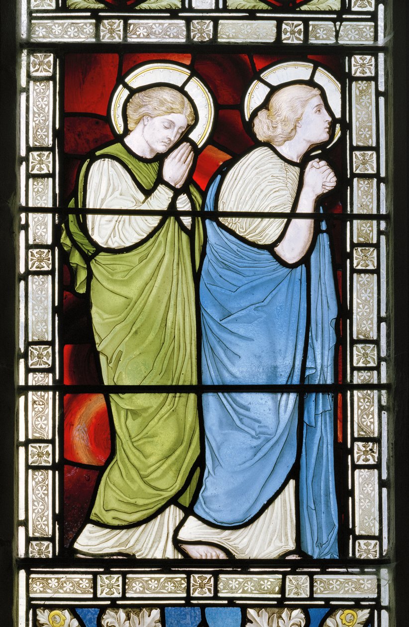 Crucifixion साइड पैनल, ईस्ट विंडो, 1872 (सना हुआ ग्लास) द्वारा हैरी एलिस वोल्ड्रिज