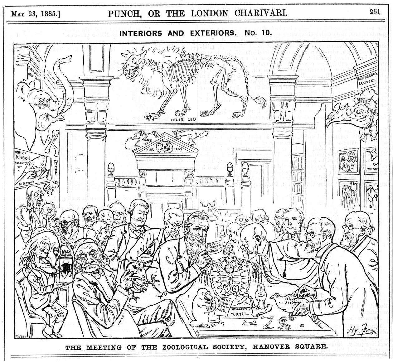 रॉयल जूलॉजिकल सोसायटी, हनोवर स्क्वायर, लंदन, 1885 की बैठक द्वारा हैरी फर्नेस