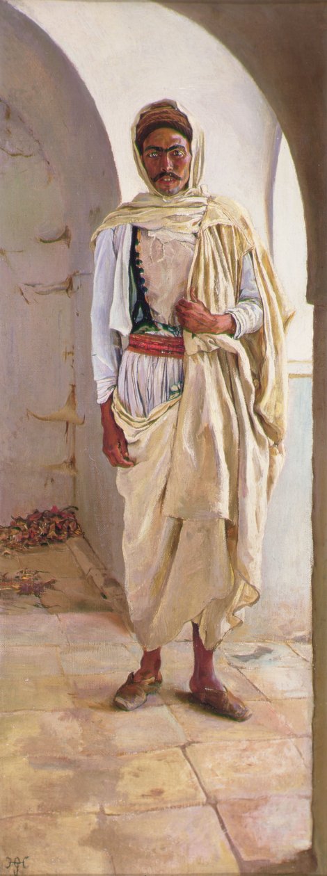 दक्षिणी ट्यूनिस का एक बर्बर, c.1898 (कैनवास पर तेल) द्वारा हैरी हैमिल्टन जॉनसन