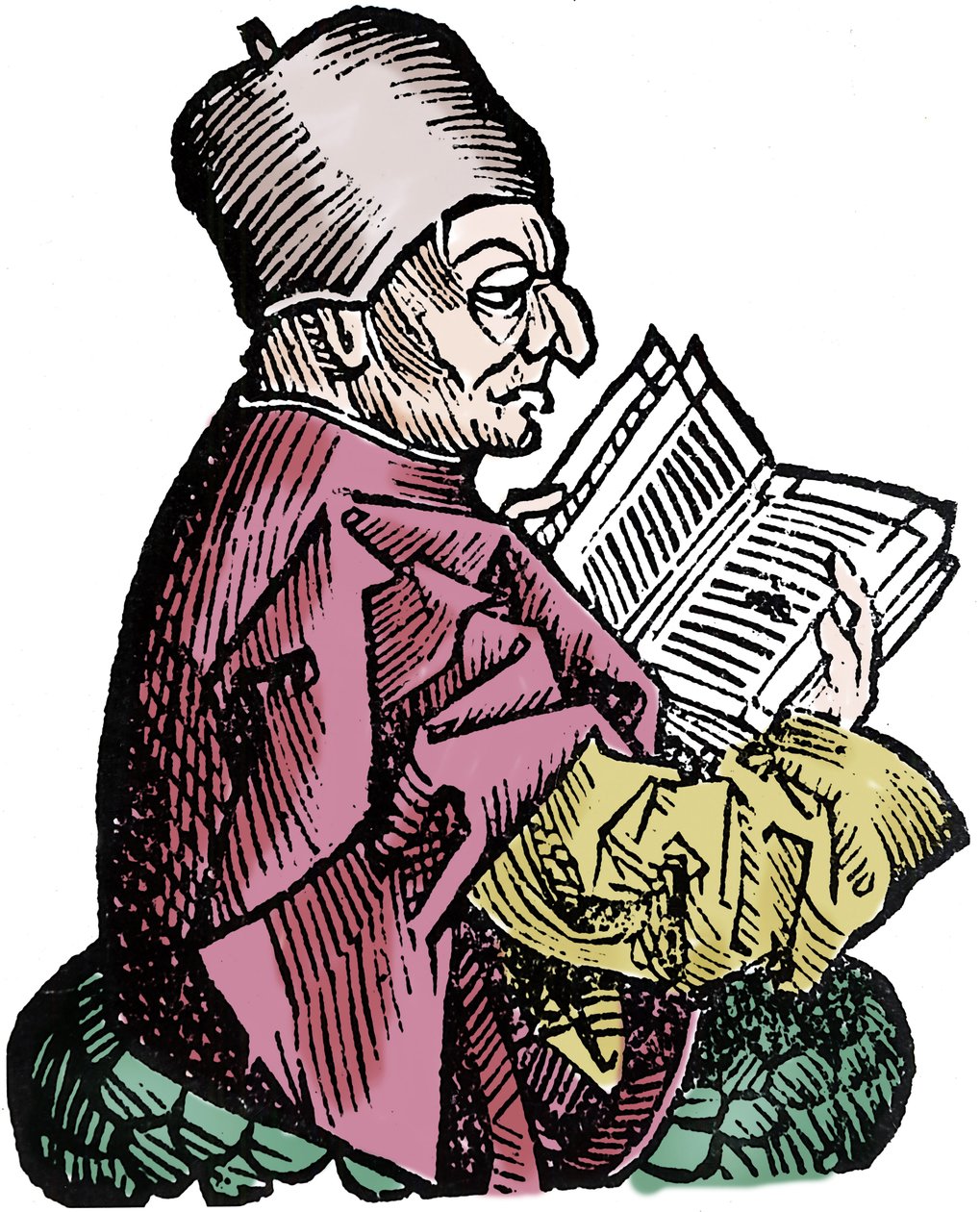 इतिहासकार और धर्मशास्त्री बेडे द वेनेरेबल (673-735) (बेदा वेनेराबिलिस)। हार्टमैन शेडेल द्वारा "" क्रॉनिकल्स ऑफ नूर्नबर्ग "" की ज़ाइलोग्राफी द्वारा हार्टमैन शेडेल