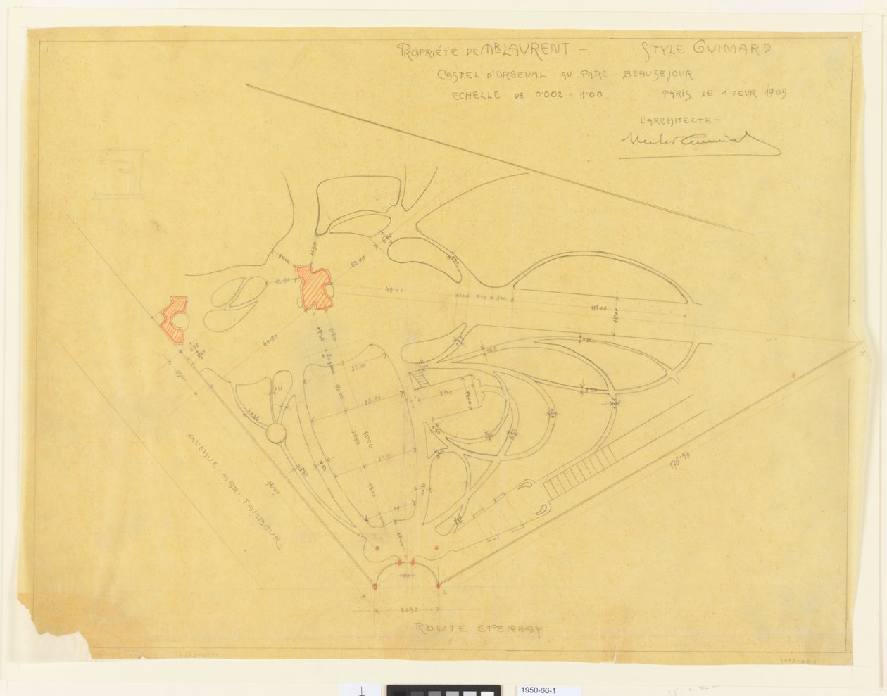 Castel d&39;Orgeval, Parc de Beausejour, M Laurent (Garden Plan, Castle d&39;Orgee, Propert) की संपत्ति द्वारा हेक्टर गुइमार्ड