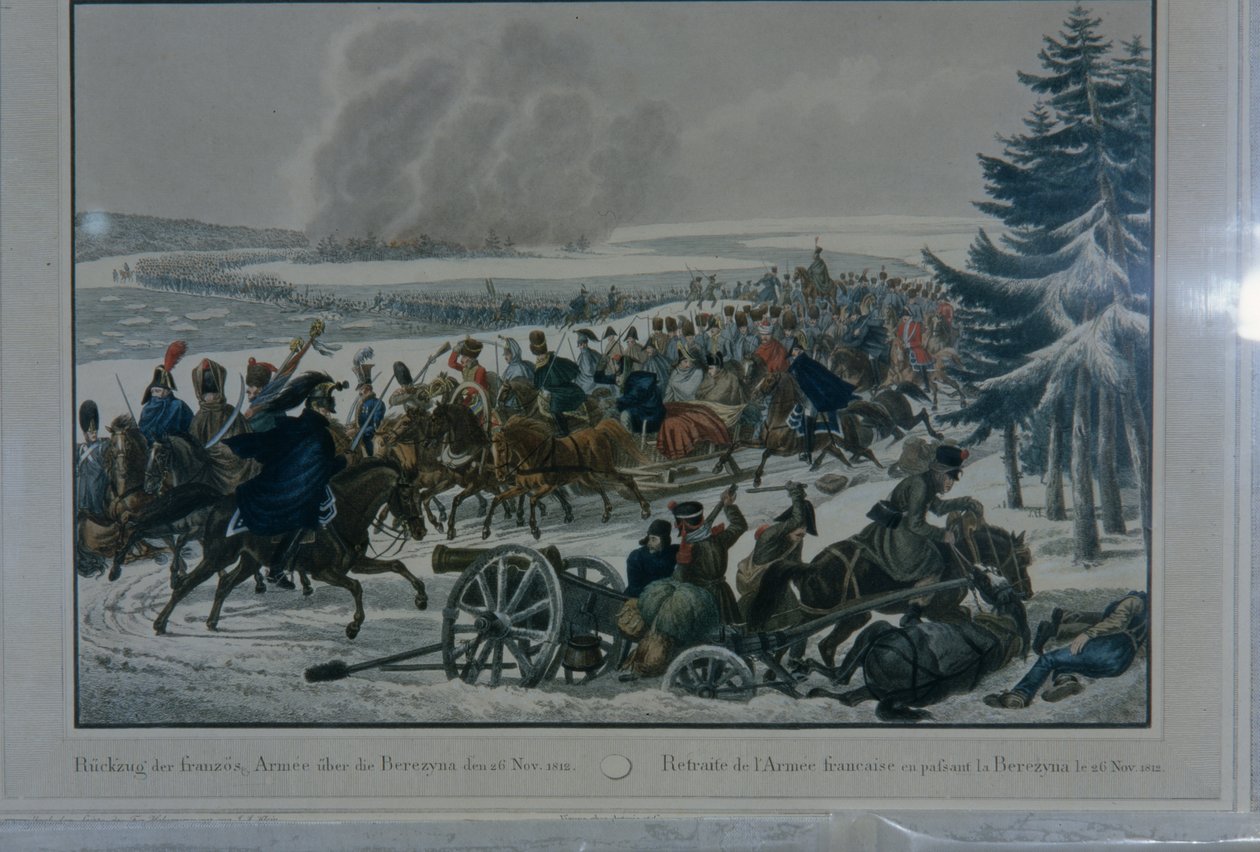 1812 में मास्को से फ्रांसीसी सेना की वापसी द्वारा अगस्त हेनरिक मैंसफ़ेल्ड
