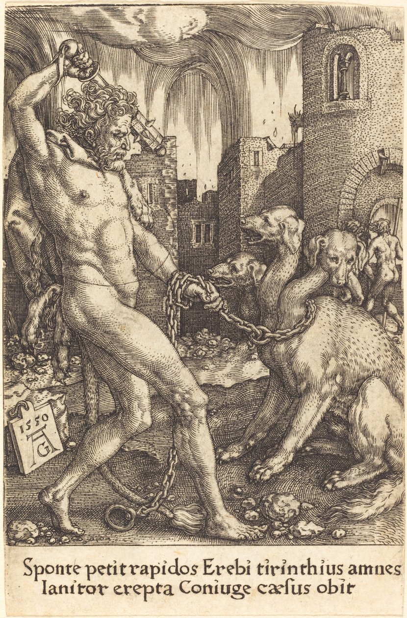 हरक्यूलिस और Cerberus, 1550। द्वारा हेनरिक एल्डेग्रेवर