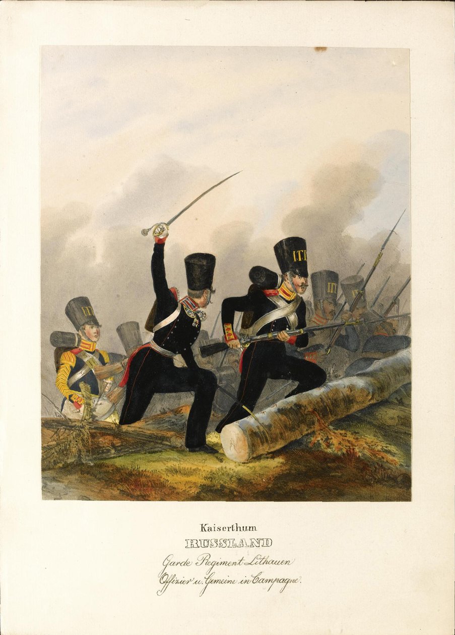 द लिथुआनियन लाइफगार्ड रेजिमेंट, c.1838 द्वारा हेनरिक एम्ब्रोज़ एकर्ट
