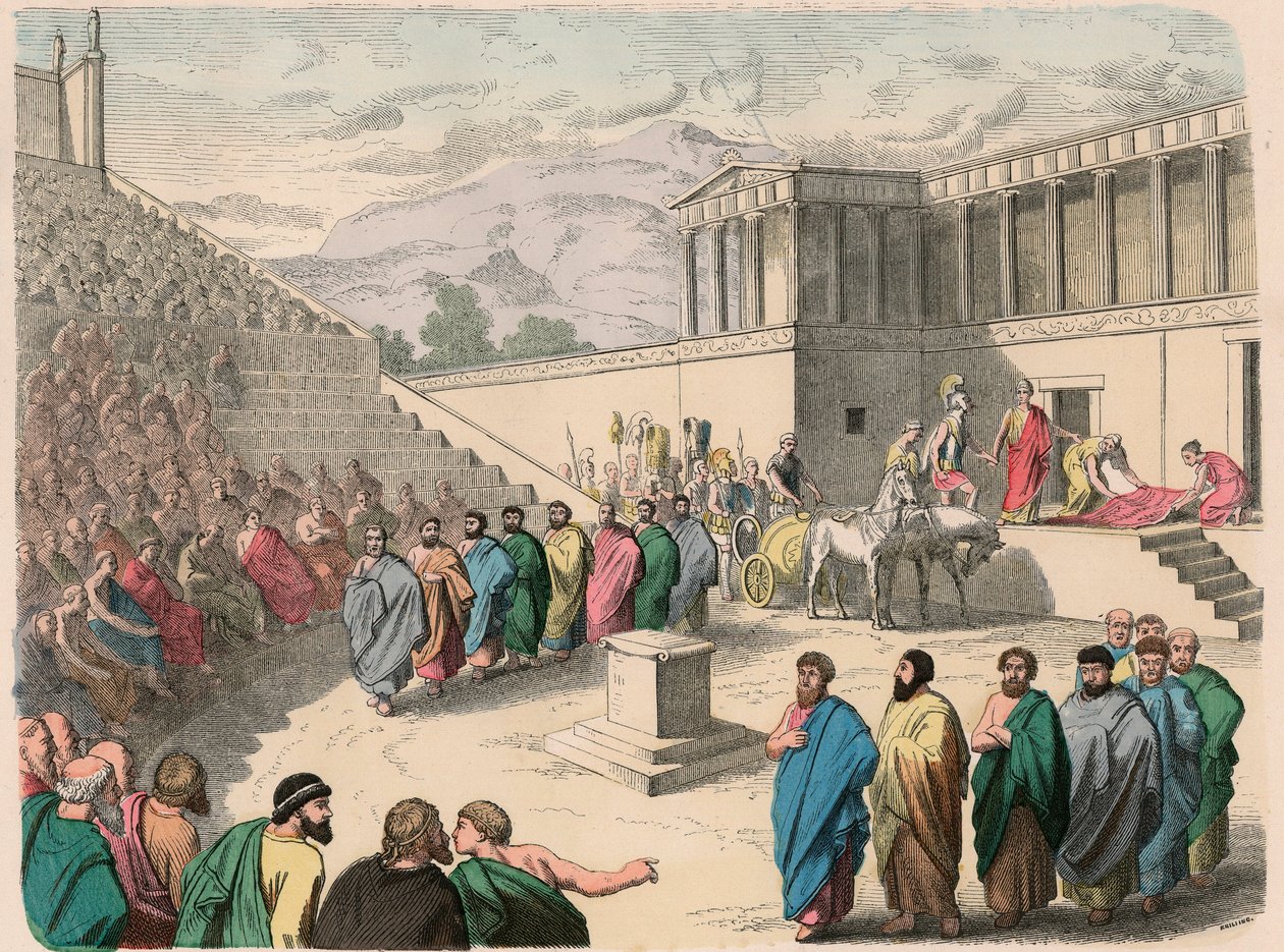 प्राचीन ग्रीस: रंगमंच - त्रासदी का उत्पादन Agamemnon द्वारा हेनरिक लेउटेमन