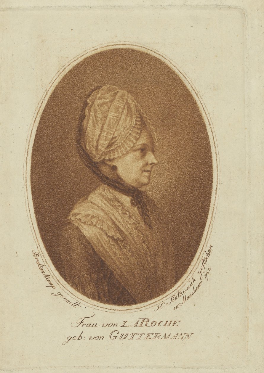 सोची ऑफ ला रोचे, नी गुटरमैन वॉन गोत्रसोफेन 1730-1807, 1782। द्वारा हेनरिक सिंतजेनिक