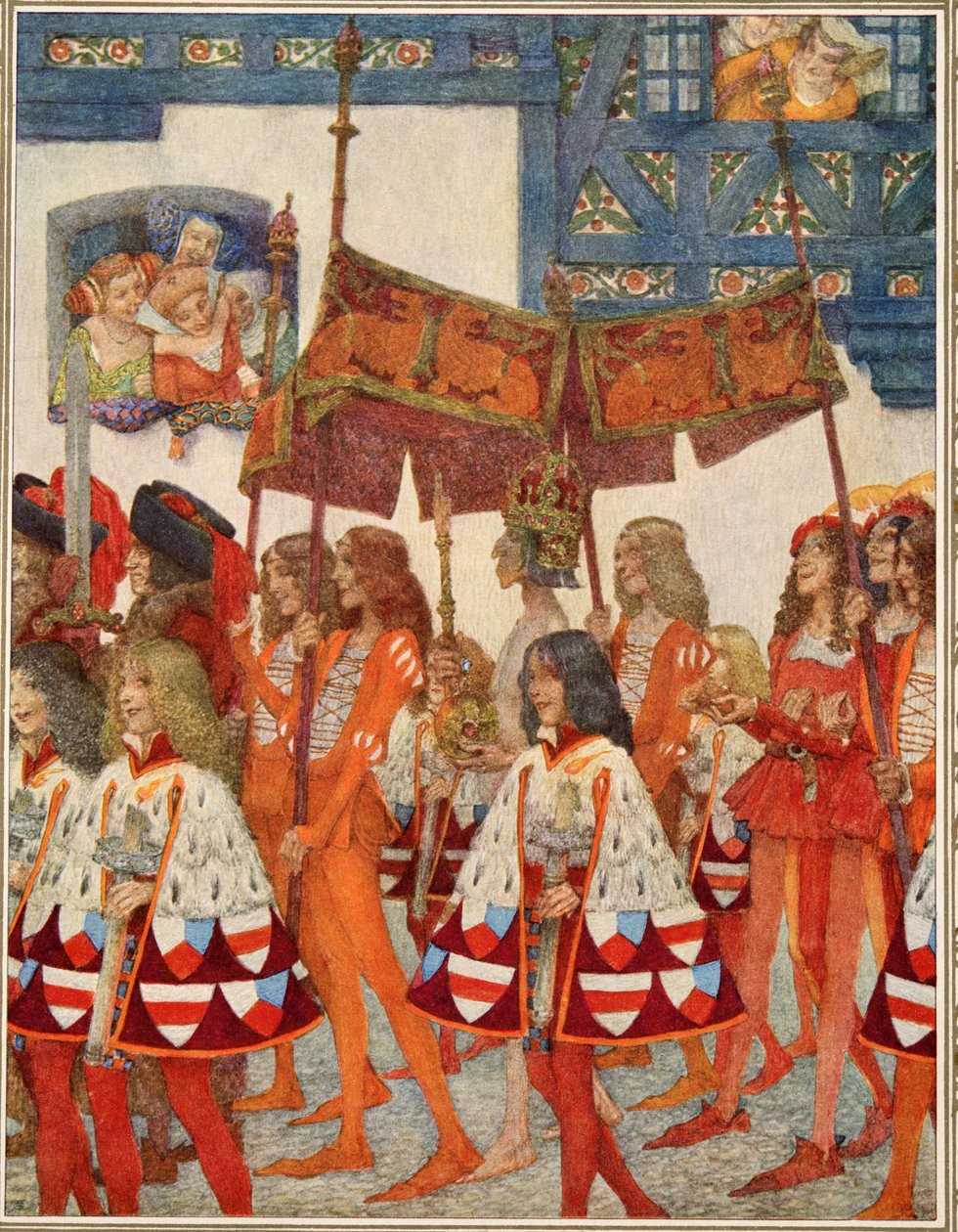 हंस क्रिश्चियन एंडरसन द्वारा दास्तां के नए कपड़े एम्पोरर्स, पब। 1911 द्वारा हेनरिक और अर्बन लेफ़लर