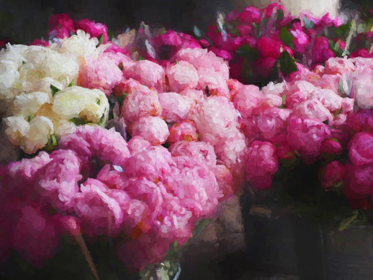 Peony सीज़न, 2018, मिश्रित मीडिया) द्वारा हेलेन व्हाइट