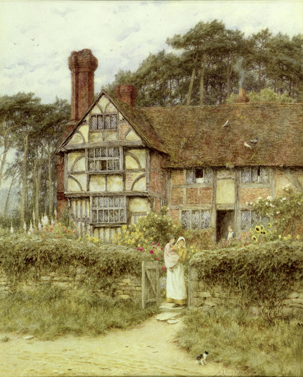 Unstead Farm, Godalming (कागज पर पानी के रंग का) द्वारा हेलेन एलिंघम