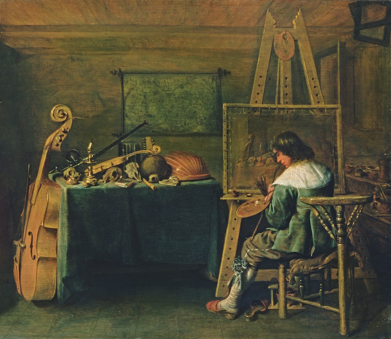 अपने स्टूडियो में कलाकार, c.1640 (पैनल) द्वारा हेंड्रिक गेरिट्स पॉट