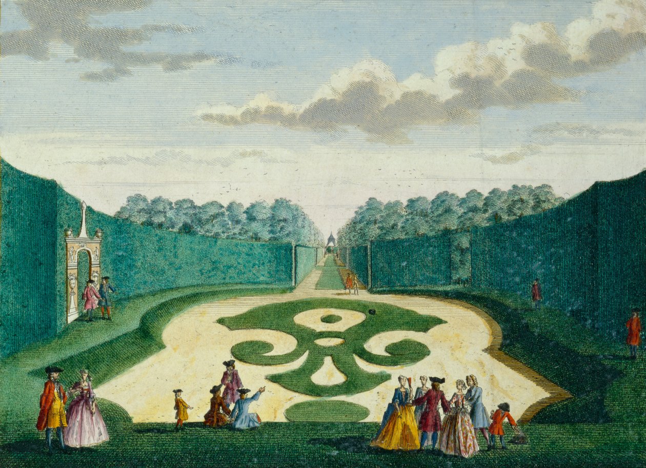 गार्डन के लिए डिज़ाइन, c.1700 द्वारा हेंड्रिक डे और ब्रोयरियस वान निडेक, मैथ्यूस लेथ