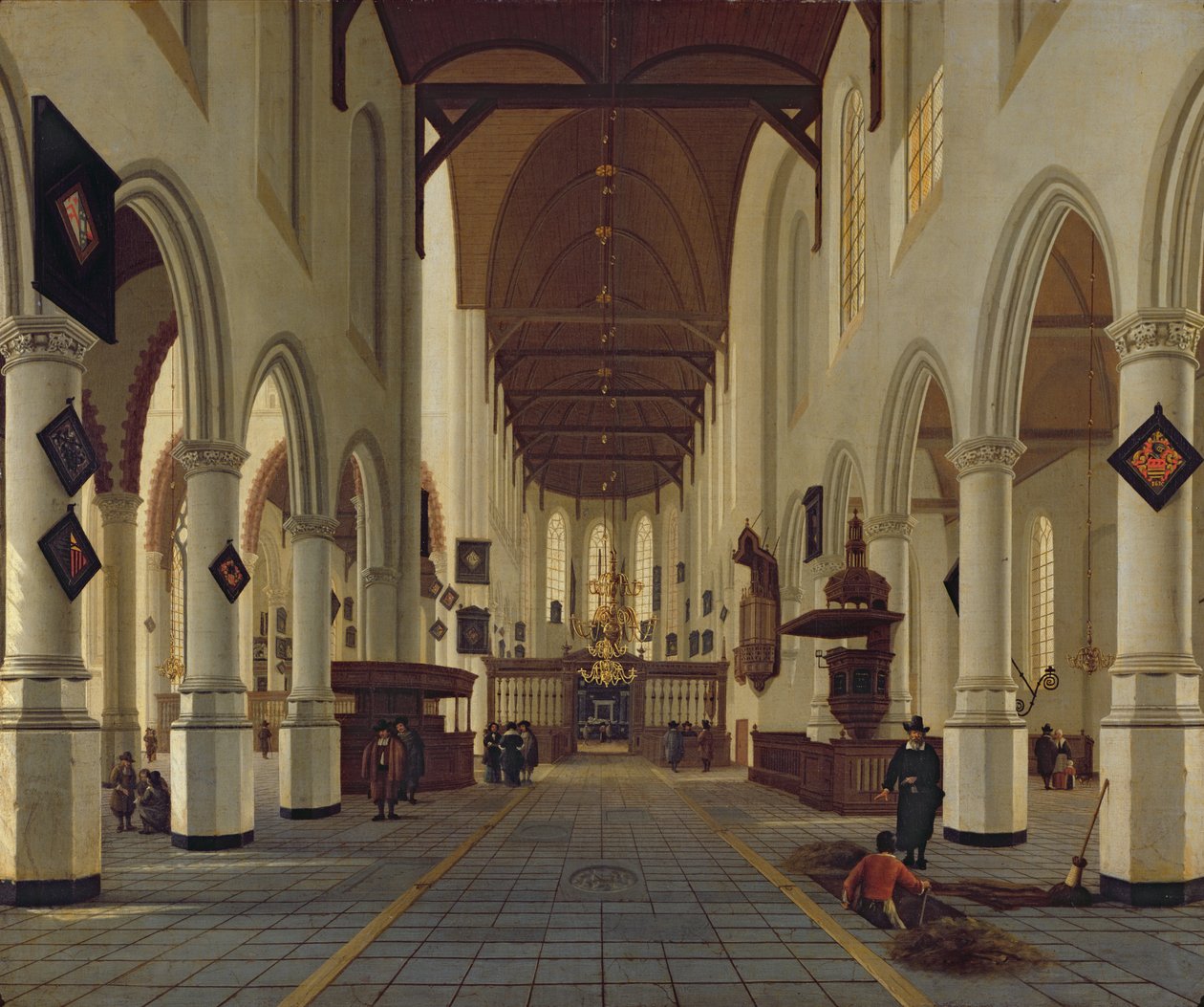 Oude Kerk, Delft का आंतरिक भाग, c.1660-70 द्वारा हेंड्रिक कॉर्नेलिसज़। वैन Vliet