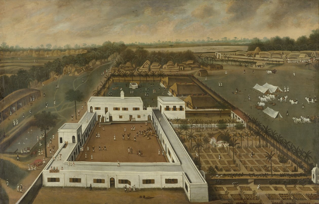 बंगाल में डच वृक्षारोपण, संभवतः VOC लॉज़ काज़िमबाजार, 1665 द्वारा हेंड्रिक वैन शुइलेनबर्ग