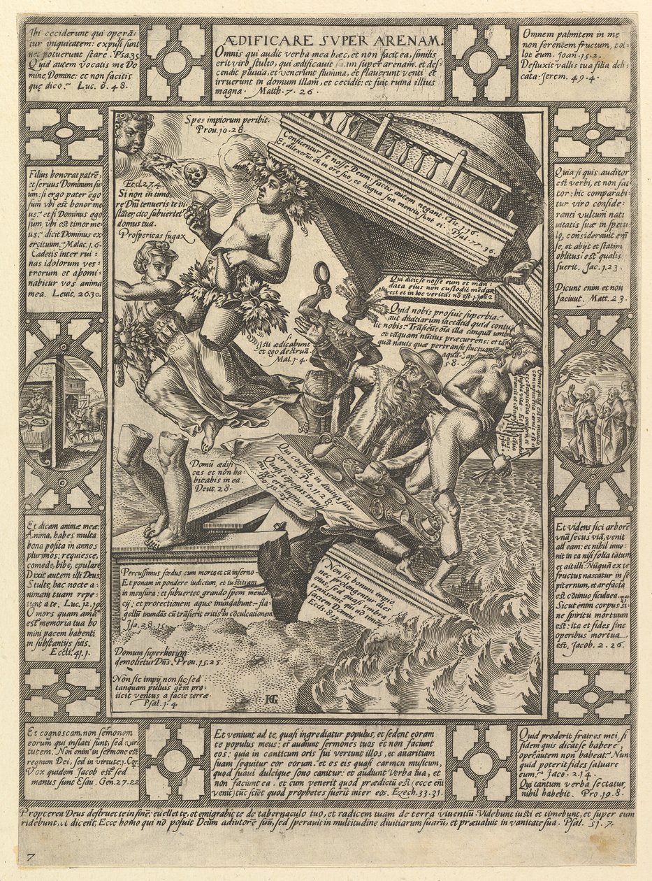 एडिशिएर सुपर एरेनाम, ईसाई धर्म के Allegories से, ईसाई और P से ..., 1575-1617। द्वारा हेंड्रिक गोल्ट्जियस