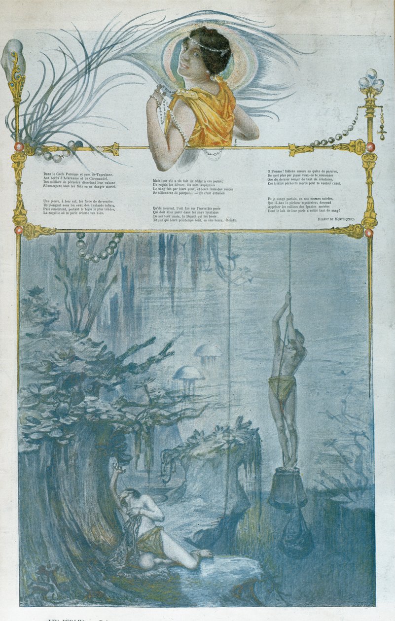 &39;लेस पेर्लेस&39; के लिए चित्रण, रॉबर्ट डी मोंटेस्क्यू की कविता (1855-1921) द्वारा हेनरी अल्फोंस लुइस लॉरेंट डेसोरसुक्सो