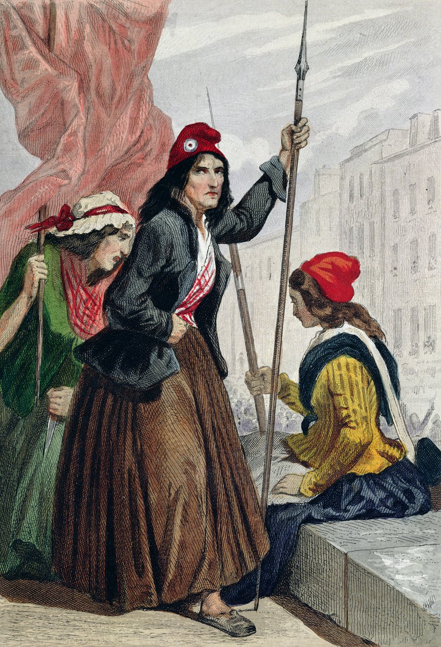 सेंट-रोच चर्च के कदम पर गिलोटिन का त्रिकोट्स, 16 अक्टूबर 1793 (रंग चक्र) द्वारा हेनरी बैरन