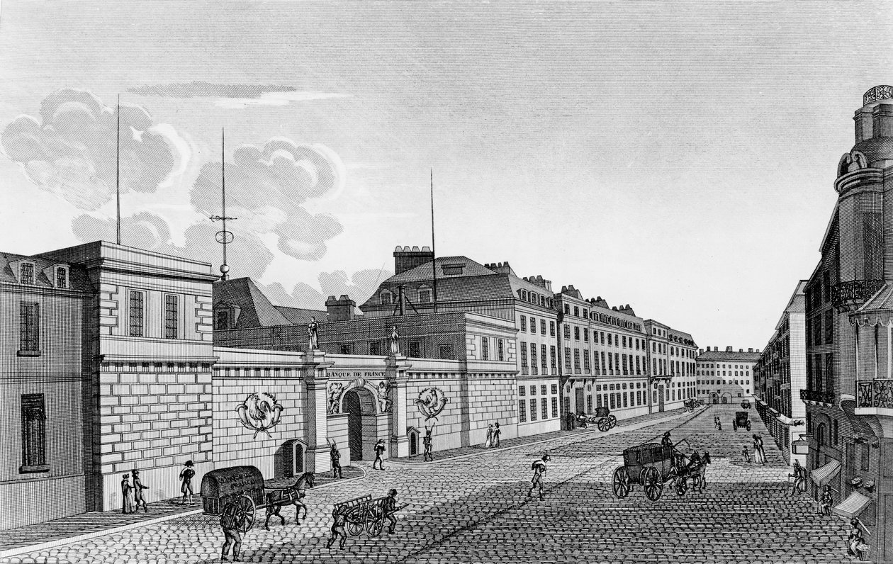 Rue Croix-des-Petits-Champs, 1800 से फ्रांस के बैंक का दृश्य द्वारा हेनरी कौरवोइज़ियर-वोइसिन