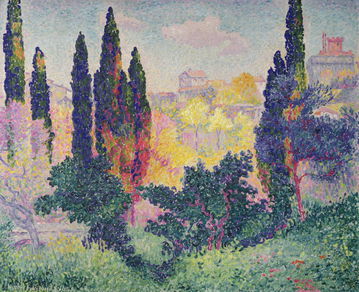 Cagnes पर साइप्रस, 1908 द्वारा हेनरी एडमंड क्रॉस