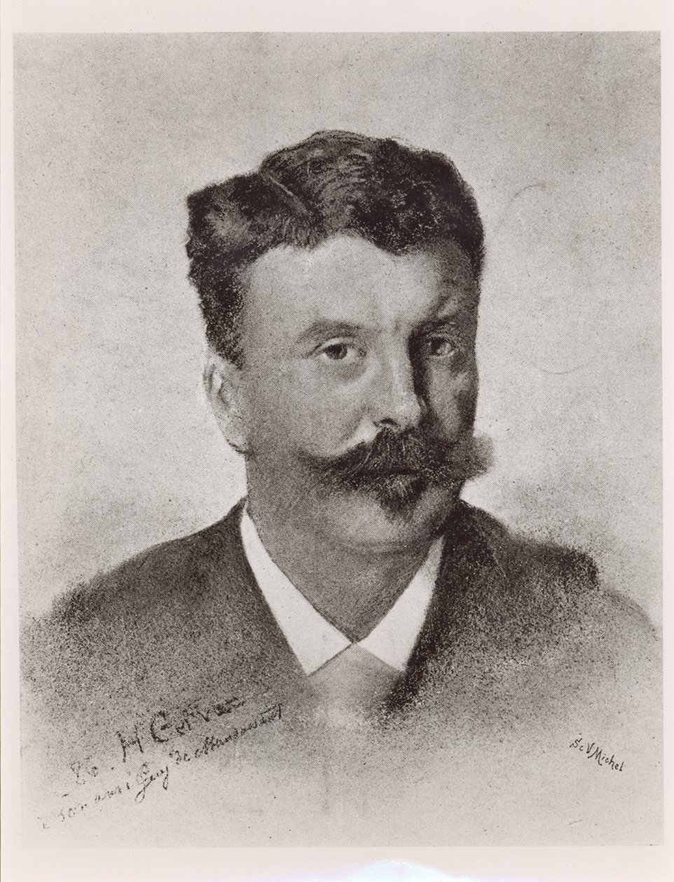 गाइ डे मौपासेंट (1850-93), विक्टर ऑगस्टिन मिशेल (1828-91) द्वारा उत्कीर्ण द्वारा हेनरी गेरवेक्स