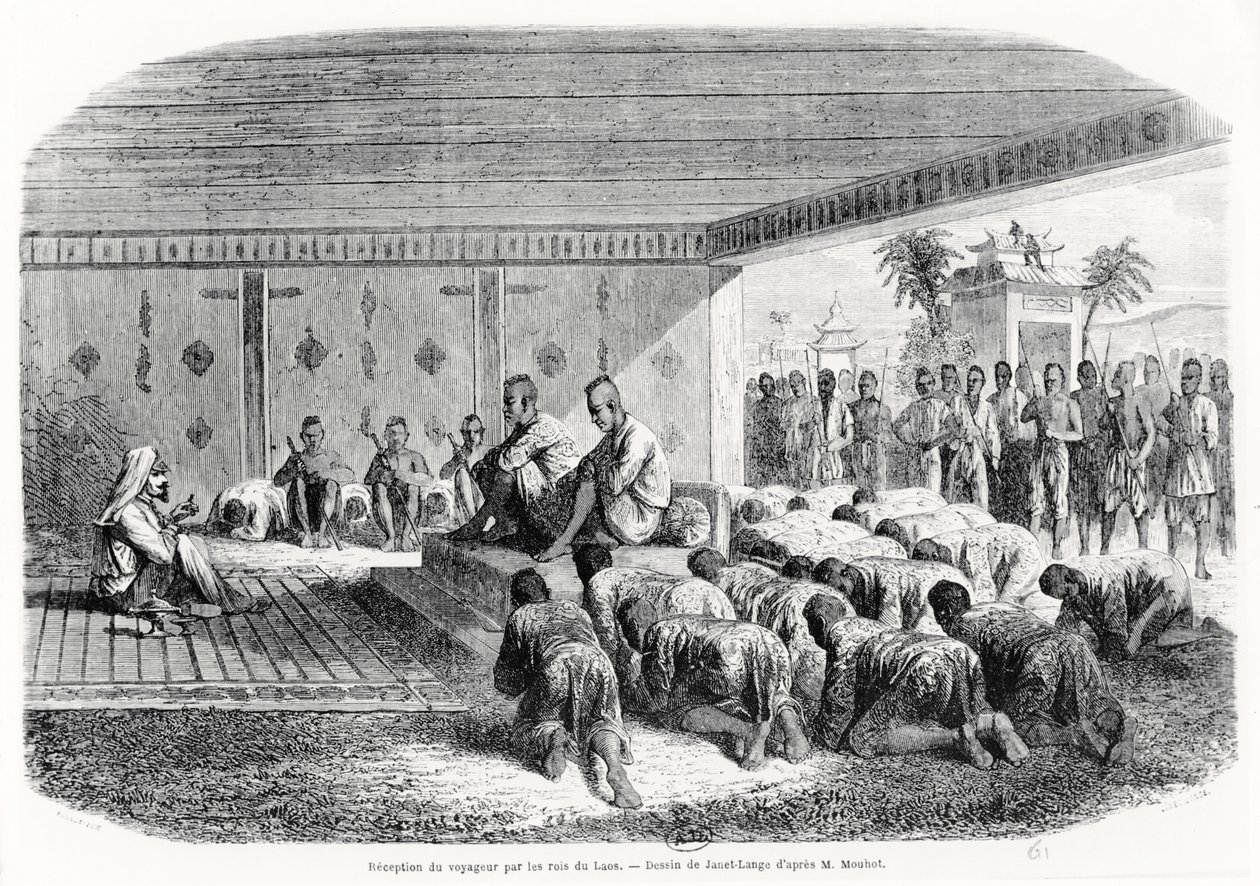 1861 के लाओस के राजा द्वारा एक यात्री का स्वागत द्वारा हेनरी मौहोट