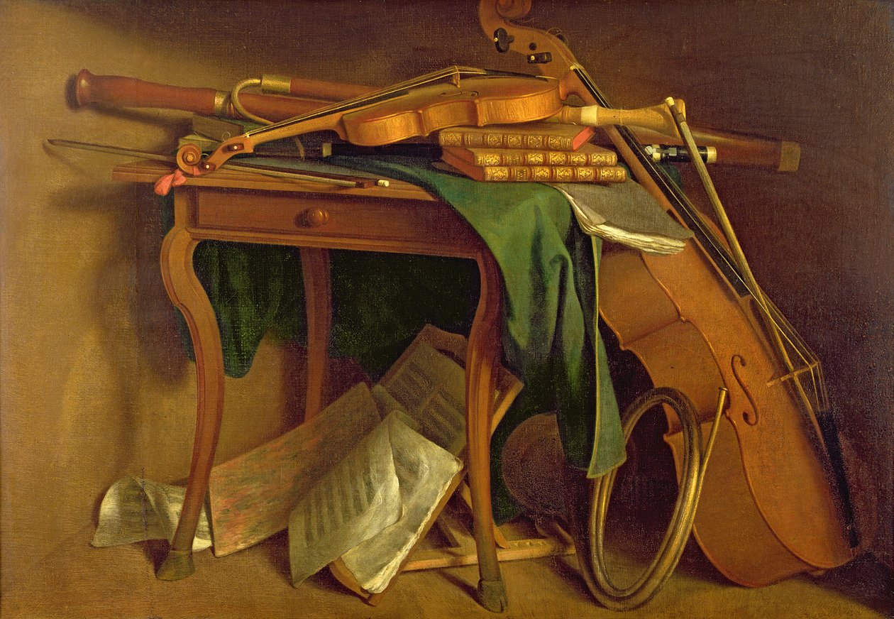 संगीतकार की तालिका, c.1760 द्वारा हेनरी रोलैंड डी ला पोर्टे