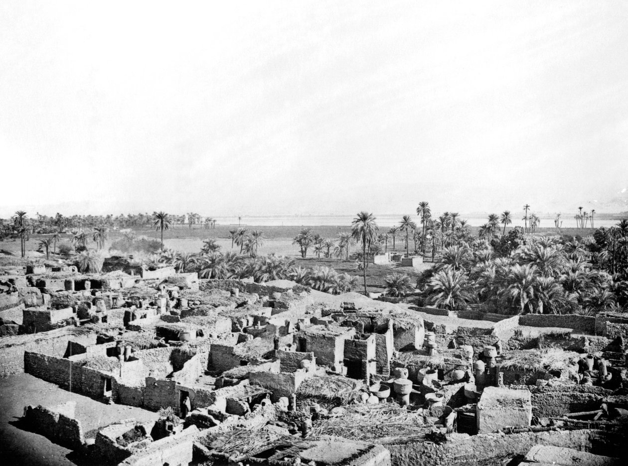 कार्नक, नूबिया, मिस्र, 1887 में गांव द्वारा जॉर्जेस हेनरी बेचर्ड