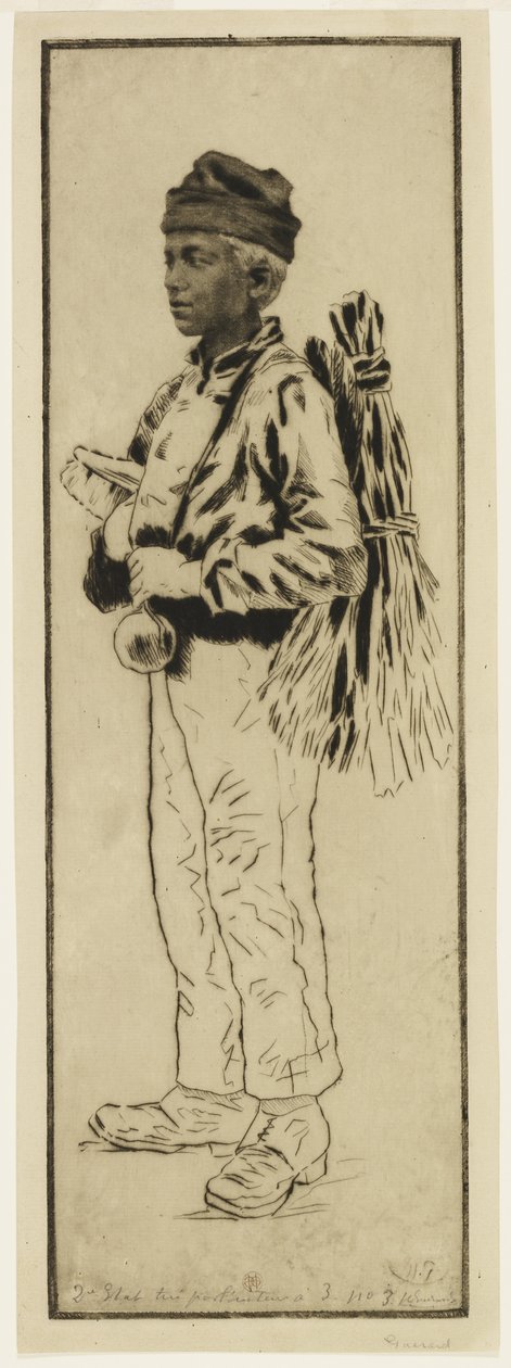 ला रामोनूर (द चिमनी स्वीप), c.1890 (नक़्क़ाशी और ड्राईपॉइंट) द्वारा हेनरी चार्ल्स गुएरार्ड
