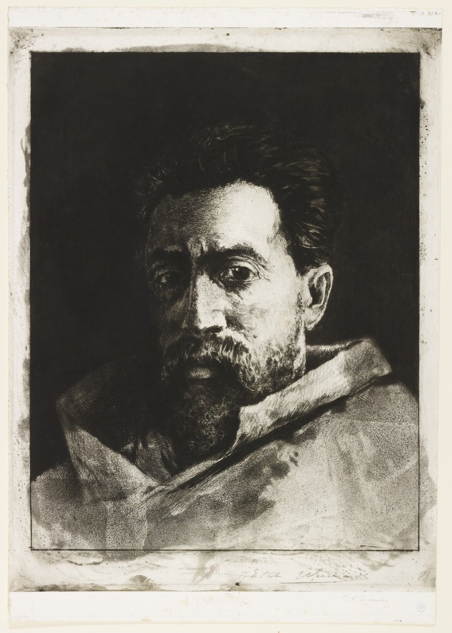 सेल्फ पोर्ट्रेट, c.1888 (नक़्क़ाशी और ड्राईपॉइंट) द्वारा हेनरी चार्ल्स गुएरार्ड