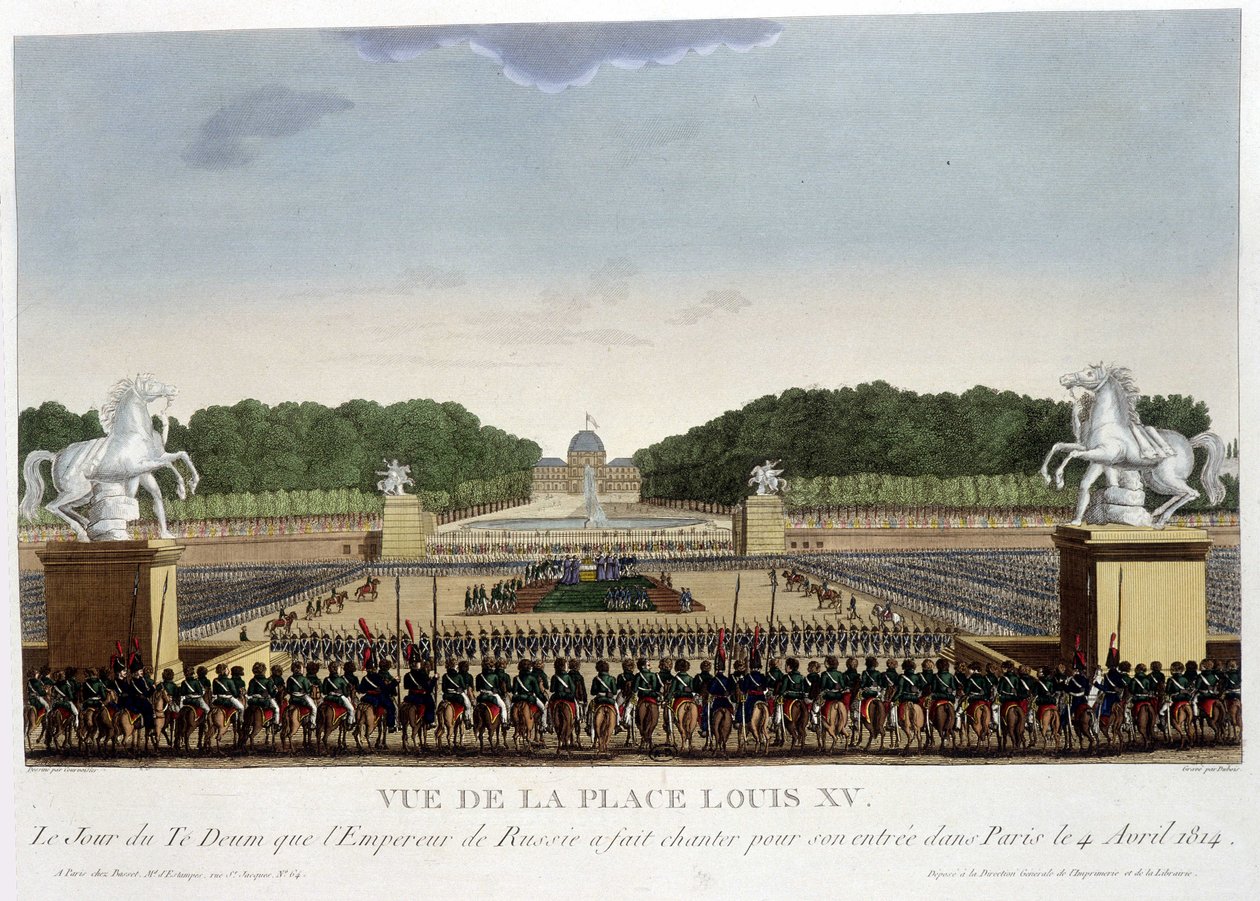 लुई XV (कॉनकॉर्ड के) को 1820 के आसपास "" Vues de Paris "" में कौरवोइज़ियर 1827 में रखें द्वारा हेनरी कौरवोइज़ियर-वोइसिन