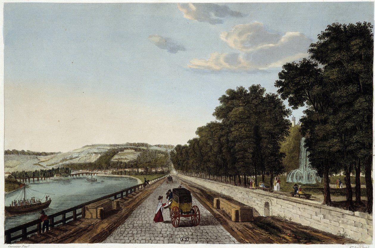 Parc St Cloud की छत का दृश्य - Courvoisier . द्वारा "" Vues de Paris"" में द्वारा हेनरी कौरवोइज़ियर-वोइसिन