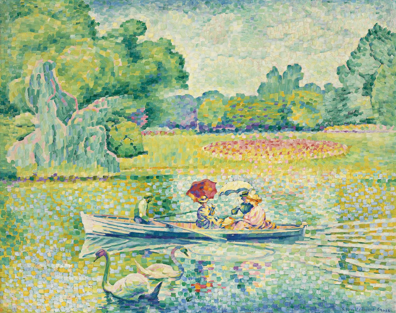 Bois de Boulogne में नौका विहार; Bois de Boulogne में नाव यात्रा, c.1899-1900 द्वारा हेनरी एडमंड क्रॉस