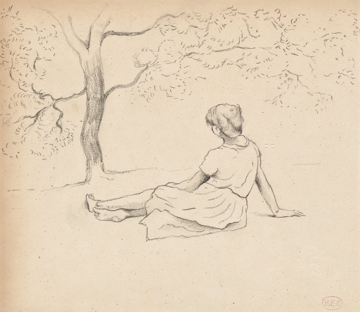 "लॉन्ड्रेस इन प्रोवेंस" के लिए अध्ययन, c.1885-89 द्वारा हेनरी एडमंड क्रॉस