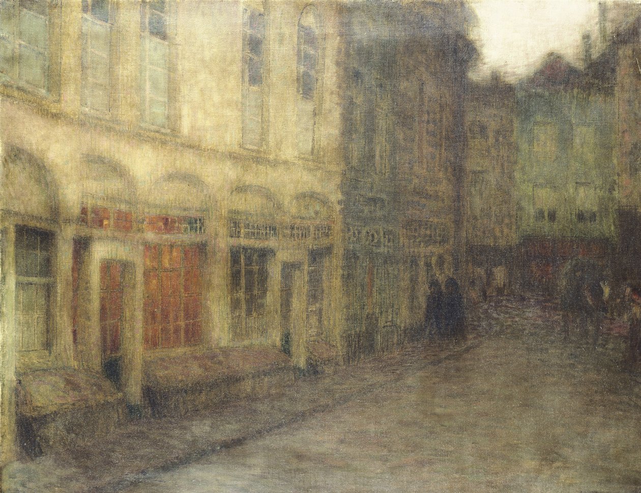 Ypres, Dusk, c.1898 (कैनवास पर तेल) में स्क्वायर द्वारा हेनरी यूजीन ऑगस्टिन ले सिडानर