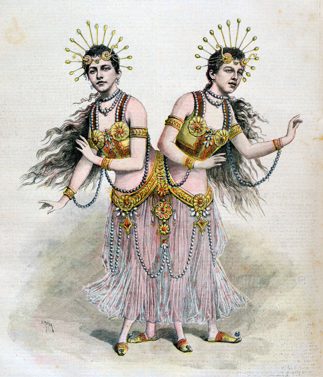 रोसा और जोसेफा ब्लेज़ेक, बोहेमिया से सियामी जुड़वाँ, 1891 द्वारा हेनरी मेयर