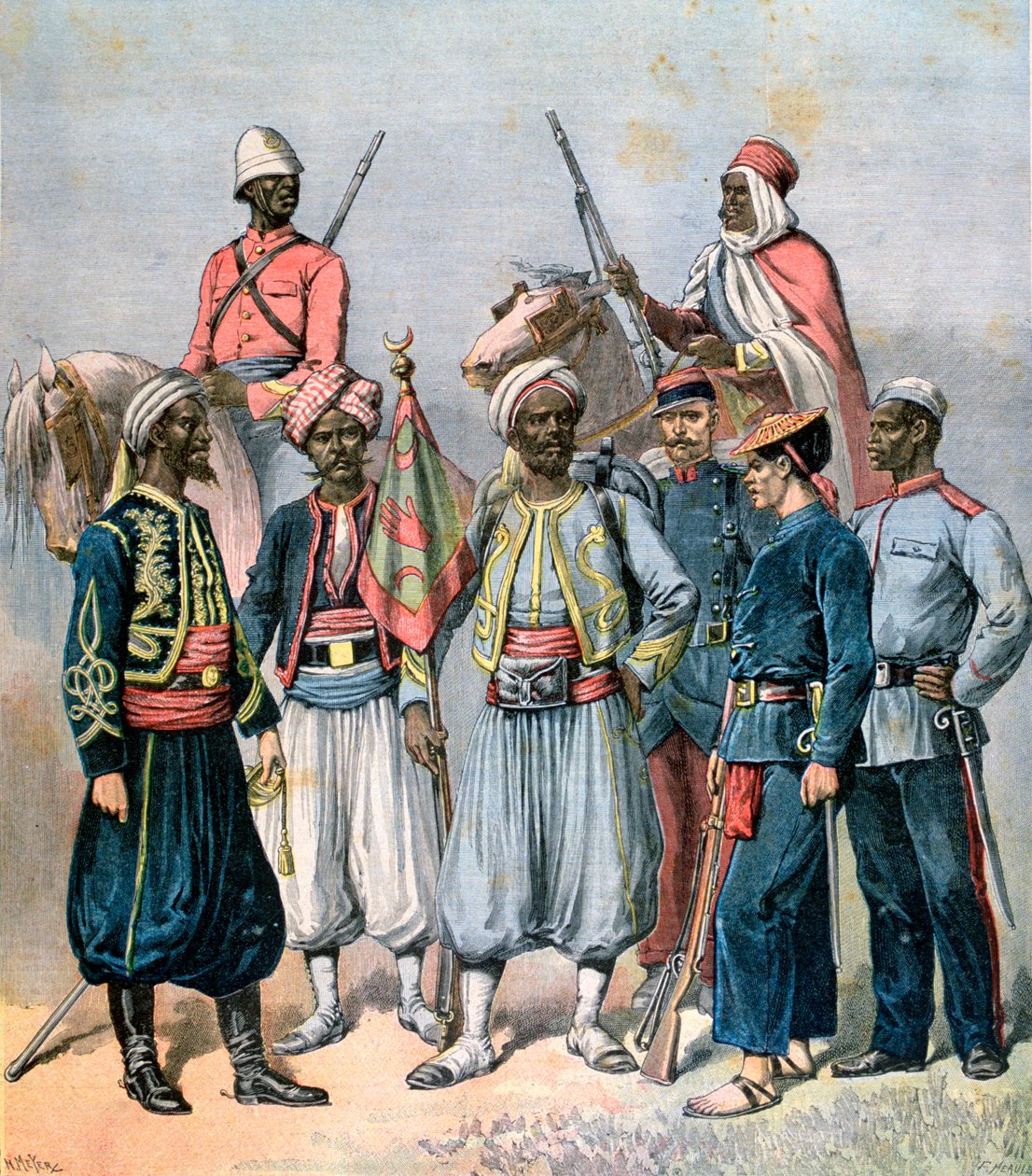 फ्रांसीसी औपनिवेशिक ताकतें, 1891। द्वारा हेनरी मेयर