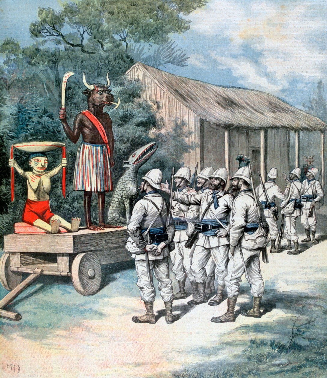 युद्ध की मूर्ति, काना, डाहोमी, अफ्रीका, 1892 द्वारा हेनरी मेयर