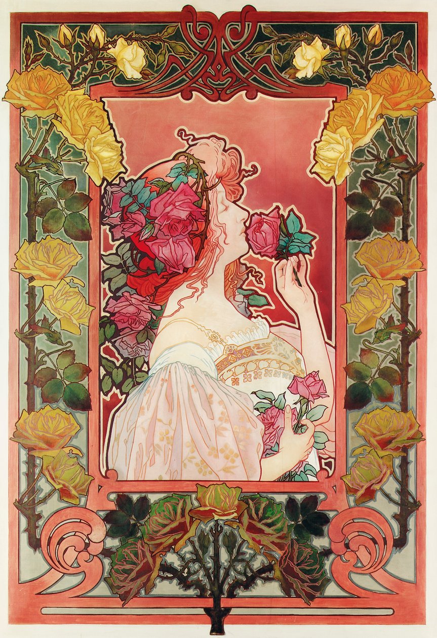 गुलाब की खुशबू, c.1890 (कैनवास पर तेल) द्वारा हेनरी एंटोनी थियोडोर लाइवमोंट