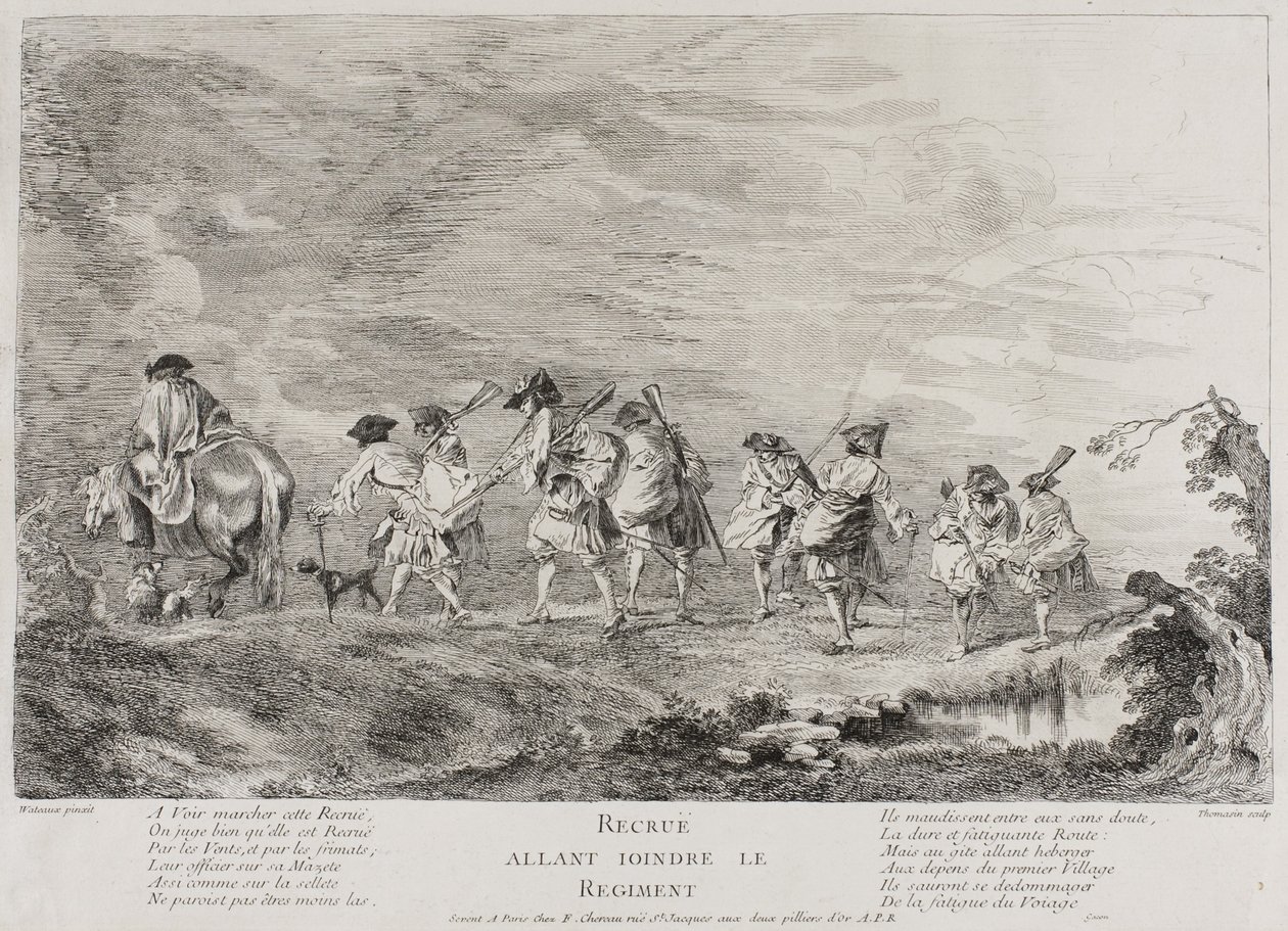 रेजिमेंट में शामिल होने के लिए जा रहे हैं, 1717 -26 द्वारा हेनरी साइमन थॉमसन